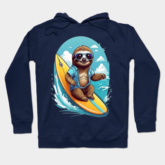 Surfing Sloth Hoodie by likbatonboot